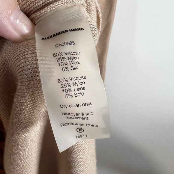 T By Alexander Wang Tan Maxi Knit Dress Women’s Size Large Designer Minimalist - Picture 7 of 9